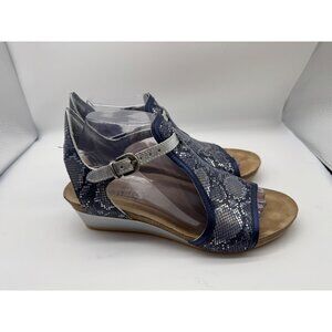 Naot Blue Snake Animal Print Fiona Sandal Shoe Women's Size 40 US 9/9.5